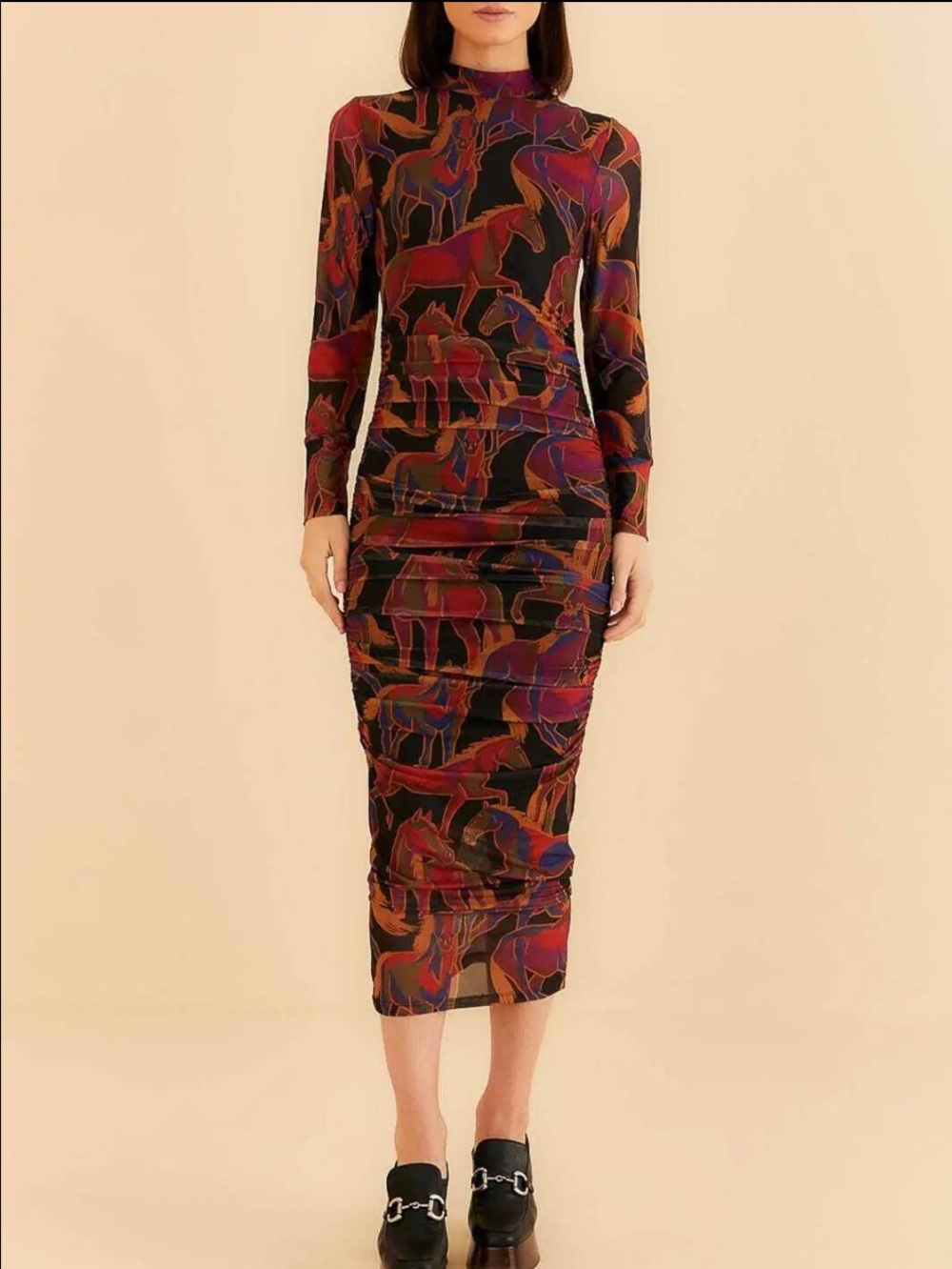 Farm Rio Wild Horses Tulle Midi Dress - NWT - Sz. L - Picture 10 of 11